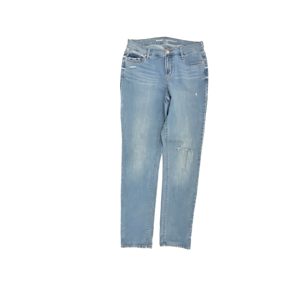 Old Navy Curvy Profile Skinny Jeans Womens 10 Blue Mid-Rise Distressed Stretch